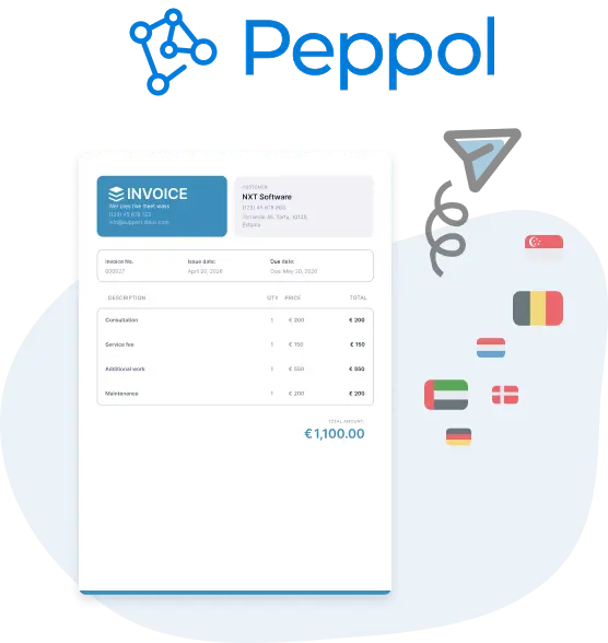 Elksend E-invoicing integration with Peppol network for sending and receiving invoices globally